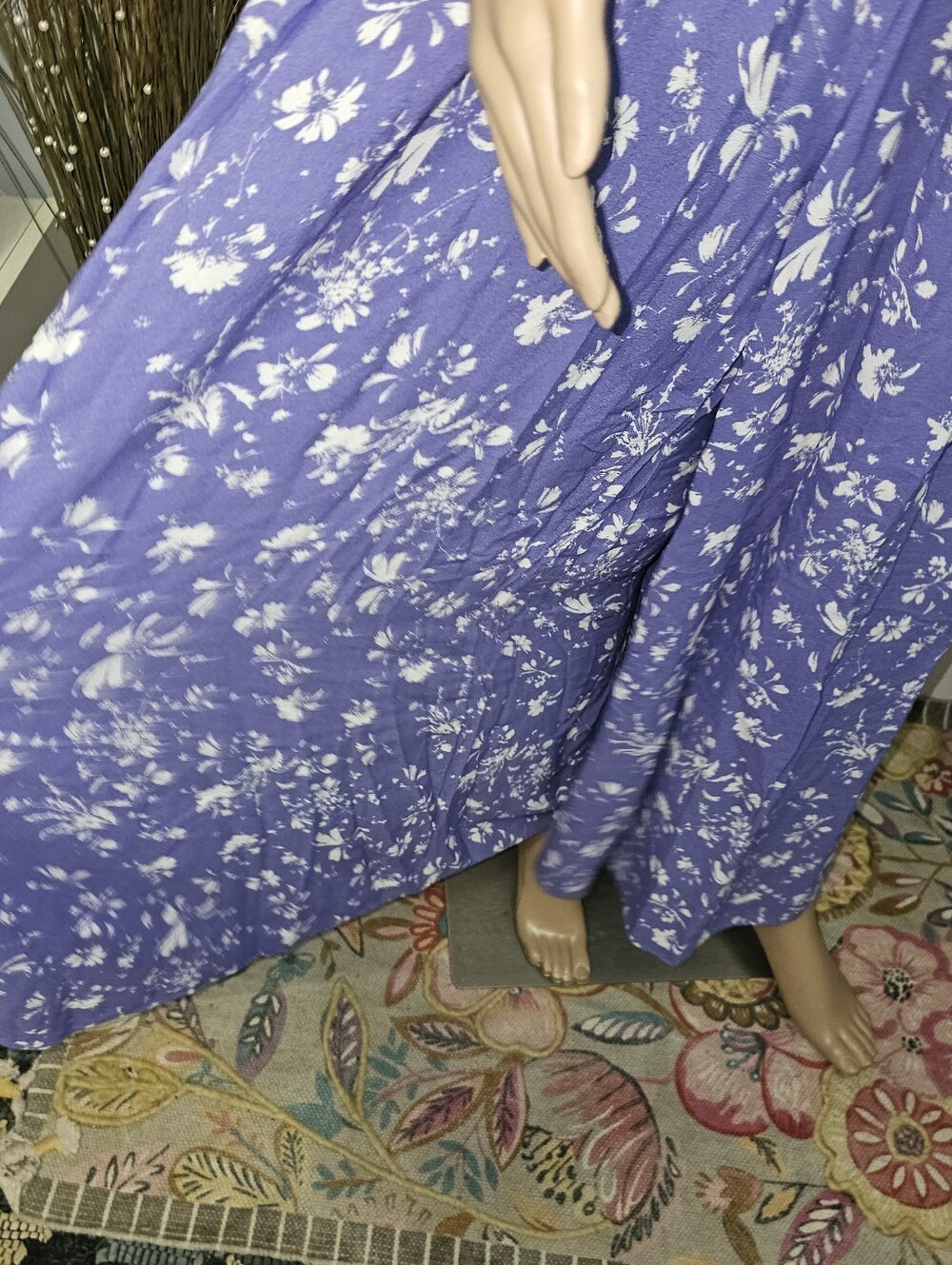 Free People Purple Floral Smocked Jusmpsuit Small - Picture 3 of 12